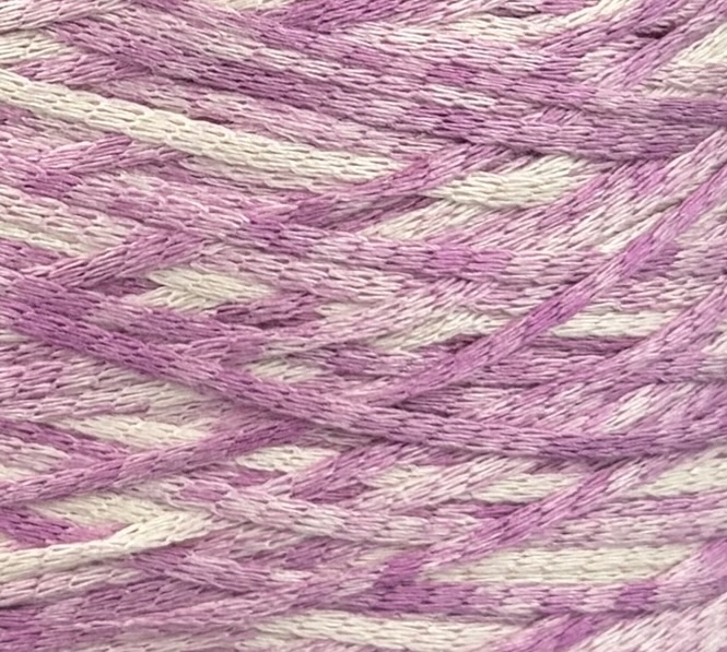 Art. Shine Printed – 100 % Soie Imprimé col. Lilas et blanc perle 250 m / 100 g